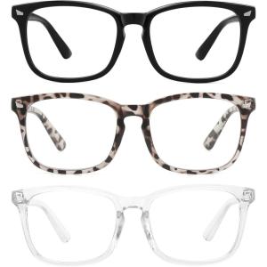 imageMEETSUN 3Pack Blue Light Blocking Glasses Anti Eye Strain Headache Sleep Better Computer Glasses UV400 Lens Black  Brown Gradient  Clear3 Pack Blackleopardclear