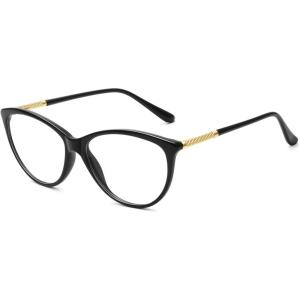 imageMEETSUN Blue Light Block Glasses for ComputerReadingEye Strain ReduceAnti Glare Lens Black LeopardFrame WomenBlack Frameclear Lens