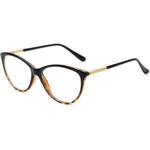 imageMEETSUN Blue Light Block Glasses for ComputerReadingEye Strain ReduceAnti Glare Lens Black LeopardFrame WomenBlack Leopardframe