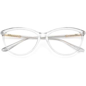 imageMEETSUN Blue Light Block Glasses for ComputerReadingEye Strain ReduceAnti Glare Lens Black LeopardFrame WomenClearframe