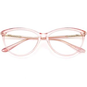 imageMEETSUN Blue Light Block Glasses for ComputerReadingEye Strain ReduceAnti Glare Lens Black LeopardFrame WomenPink
