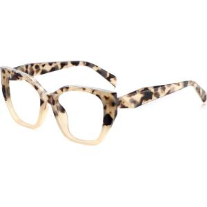 imageMEETSUN Blue Light Blocking Glasses for Women Cateye Vintage Square Computer Gaming Glasses UV400Beige Tortoise  Beige