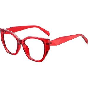 imageMEETSUN Blue Light Blocking Glasses for Women Cateye Vintage Square Computer Gaming Glasses UV400Red