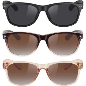 imageMEETSUN Classic Polarized Sunglasses for Women Men Trendy Retro Sun Glasses for Driving UV Protection 3 Pack3 Pack BlackBrown GradientBrown