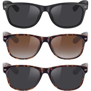 imageMEETSUN Classic Polarized Sunglasses for Women Men Trendy Retro Sun Glasses for Driving UV Protection 3 Pack3 Pack BlackLeopard BrownLeopard Grey