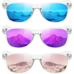 imageMEETSUN Classic Polarized Sunglasses for Women Men Trendy Retro Sun Glasses for Driving UV Protection 3 Pack3 Pack Blue MirroredPurple MirroredPink Mirrored