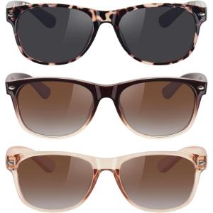 imageMEETSUN Classic Polarized Sunglasses for Women Men Trendy Retro Sun Glasses for Driving UV Protection 3 Pack3 Pack LeopardBrown GradientBrown