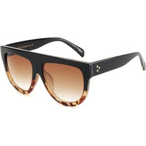 imageMEETSUN Fashion Sunglasses for Women Trendy Goggles Vintage ShadesBlack Leopard Tortoise