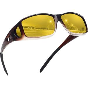 imageMEETSUN Fit Over Glasses Sunglasses for Men WomenWrap Around Sunglasses Polarized UV400 ProtectionZ1brown Gradient Framenight Vision Lens