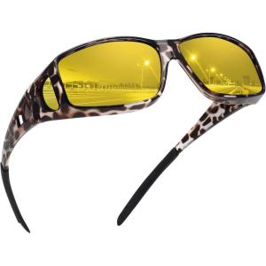 imageMEETSUN Fit Over Glasses Sunglasses for Men WomenWrap Around Sunglasses Polarized UV400 ProtectionZ1gray Leopard Framenight Vision Lens