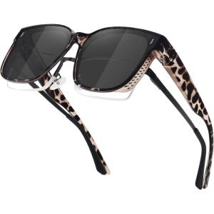 imageMEETSUN Lightweight Fit Over Glasses Sunglasses for Women Oversized Trendy Large Square Polarized Sun Glasses for DrivingLeopard