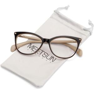 imageMEETSUN Non Prescription Glasses Frames For WomenRetro Cateye Fake Eyeglasses HD Clear LensDark Brown Frame Clear Lens