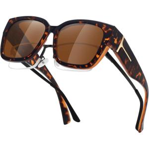 imageMEETSUN Oversized Fit Over Glasses Sunglasses for Women Men Large Trendy Polarized Sunglasses for Driving UV ProtectionXlbrown Tortoise Framebrown Lens