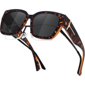 imageMEETSUN Oversized Fit Over Glasses Sunglasses for Women Men Large Trendy Polarized Sunglasses for Driving UV ProtectionXlbrown Tortoise Framegrey Lens
