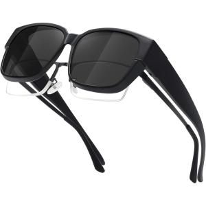 imageMEETSUN Oversized Fit Over Glasses Sunglasses for Women Men Trendy Polarized UV Protection Sun Glasses for DrivingBlack Grey