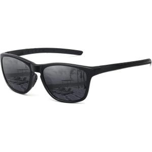 imageMEETSUN Polarized Sports Sunglasses for Women Men Driving Running Cycling Fishing Sun Glasses UV400 ProtectionBlack Framegray Lens