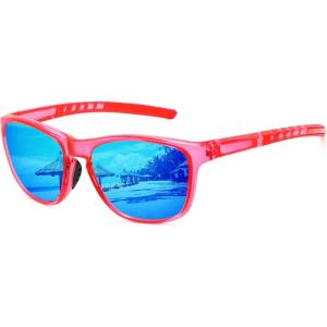 imageMEETSUN Polarized Sports Sunglasses for Women Men Driving Running Cycling Fishing Sun Glasses UV400 ProtectionPurple Pink Frameice Blue Mirror Lens