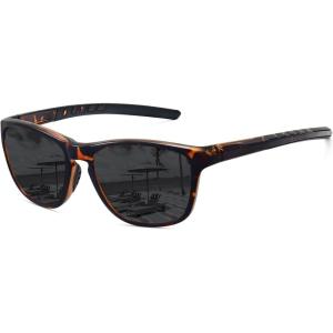 imageMEETSUN Polarized Sports Sunglasses for Women Men Driving Running Cycling Fishing Sun Glasses UV400 ProtectionTortoise Framegray Lens