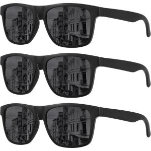 imageMEETSUN Polarized Sunglasses For Men Women UV Protection Square Frame Sport Fishing Driving Sunglasses3 Pack Black