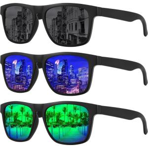 imageMEETSUN Polarized Sunglasses For Men Women UV Protection Square Frame Sport Fishing Driving Sunglasses3 Pack BlackGreenDark Blue