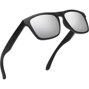 imageMEETSUN Polarized Sunglasses For Men Women UV Protection Square Frame Sport Fishing Driving SunglassesBlackSilver Mirrored