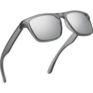 imageMEETSUN Polarized Sunglasses For Men Women UV Protection Square Frame Sport Fishing Driving SunglassesClear GraySilver Mirrored
