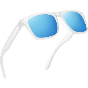 imageMEETSUN Polarized Sunglasses For Men Women UV Protection Square Frame Sport Fishing Driving SunglassesClearBlue Mirrored