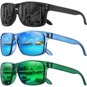 imageMEETSUN Polarized Sunglasses for Men Women Sports Driving Fishing Glasses UV400 Protection3packblackclear Blueclear Green