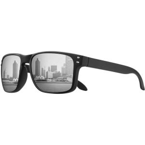 imageMEETSUN Polarized Sunglasses for Men Women Sports Driving Fishing Glasses UV400 ProtectionBlack Framesilver Mirror