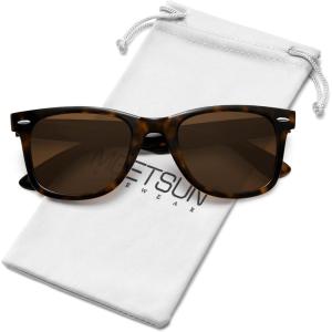 imageMEETSUN Polarized Sunglasses for Women Men Classic Retro Square Frame Driving Trendy Sun Glasses UV ProtectionA2 Tortoise Frame  Brown Lens