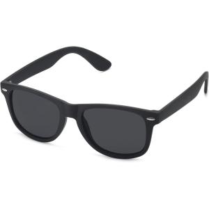 imageMEETSUN Polarized Sunglasses for Women Men Classic Retro Square Frame Driving Trendy Sun Glasses UV ProtectionS1matte Black