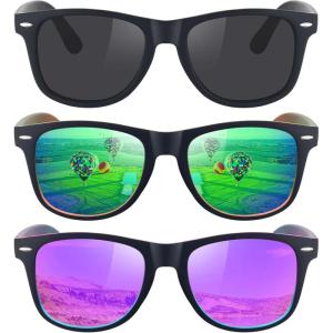 imageMEETSUN Polarized Sunglasses for Women Men Classic Retro Trendy Driving Sun Glasses UV400 Protection 3 Pack3 Pack Gradient FrameBlack  Green  Purple