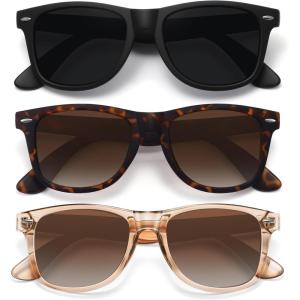 imageMEETSUN Polarized Sunglasses for Women Men Classic Retro Trendy Driving Sun Glasses UV400 Protection 3 Pack3 Pack Matte Black  Brown  Tortoise Brown