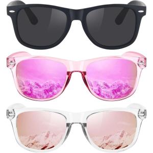 imageMEETSUN Polarized Sunglasses for Women Men Classic Retro Trendy Driving Sun Glasses UV400 Protection 3 Pack3 Pack Matte Black  Purple Pink Mirrored  Pink Mirrored