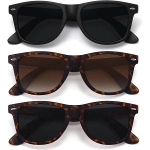 imageMEETSUN Polarized Sunglasses for Women Men Classic Retro Trendy Driving Sun Glasses UV400 Protection 3 Pack3 Pack Matte Black  Tortoise Brown  Tortoise Grey