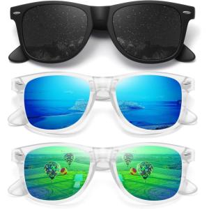 imageMEETSUN Polarized Sunglasses for Women Men Classic Retro Trendy Driving Sun Glasses UV400 Protection 3 Pack3 Pack Matte Clear FrameBlack  Blue  Green