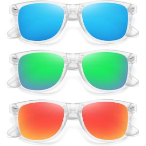 imageMEETSUN Polarized Sunglasses for Women Men Classic Retro Trendy Driving Sun Glasses UV400 Protection 3 Pack3 Pack Matte Clear FrameBlue  Green  Red