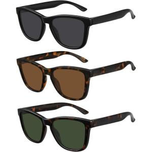 imageMEETSUN Polarized Sunglasses for Women Men Trendy Classic Retro Designer Style Fashion UV400 Protection3 Pack Black  Tortoise Brown  Tortoise Green