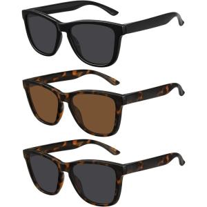 imageMEETSUN Polarized Sunglasses for Women Men Trendy Classic Retro Designer Style Fashion UV400 Protection3 Pack Black  Tortoise Brown  Tortoise Grey