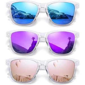 imageMEETSUN Polarized Sunglasses for Women Men Trendy Classic Retro Designer Style Fashion UV400 Protection3 Pack Blue Mirrored  Purple Mirrored  Pink Mirrored