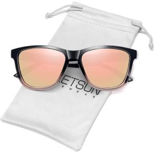 imageMEETSUN Polarized Sunglasses for Women Men Trendy Classic Retro Designer StyleBottom Rose Gold FrameRose Gold Lens