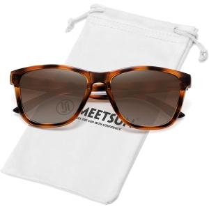 imageMEETSUN Polarized Sunglasses for Women Men Trendy Classic Retro Designer StyleBrown Tortoise Frame  Brown Gradient