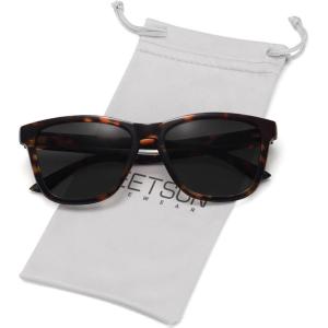 imageMEETSUN Polarized Sunglasses for Women Men Trendy Classic Retro Designer StyleLeopard Frame  Grey Lens