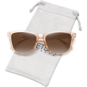 imageMEETSUN Polarized Sunglasses for Women Men Trendy Classic Retro Designer StyleLight Brown Frame  Gradient Brown Lens