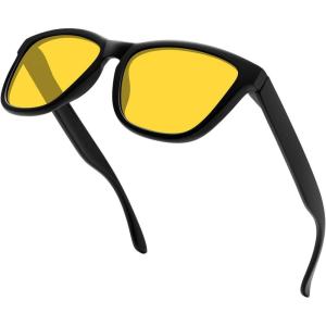 imageMEETSUN Polarized Sunglasses for Women Men Trendy Classic Retro Designer StyleNight Vision Lens  Black Frame