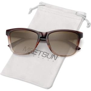 imageMEETSUN Polarized Sunglasses for Women Men Trendy Classic Retro Designer StyleOmbre Brown Frame  Gradient Brown Lens