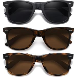 imageMEETSUN Retro Polarized Sunglasses for Women Men Classic Mirror Lens Driving Trendy Sun Glasses UV Protection 3 Pack3 Pack BlackTortoise BrownBrown Tortoise