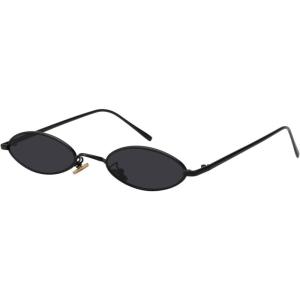 imageMEETSUN Vintage 90s Small Oval Sunglasses For Women Men Metal Frames Designer Gothic GlassesC10blackgray