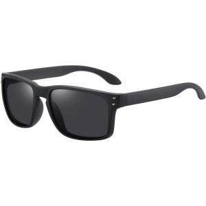 imagePolarized Sunglasses for Men Women Classic Sports Driving Sun Glasses UV400 ProtectionTr Black Framegray Lens