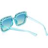 imageMEETSUN Elton Square Rhinestone Sunglasses  Oversized Bling for Women with Diamond Frames  70s Retro for Beach ampamp DiscoBlue FrameBlue Gradient Lens